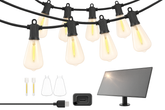 String lights with bulbs and connectors on a white background